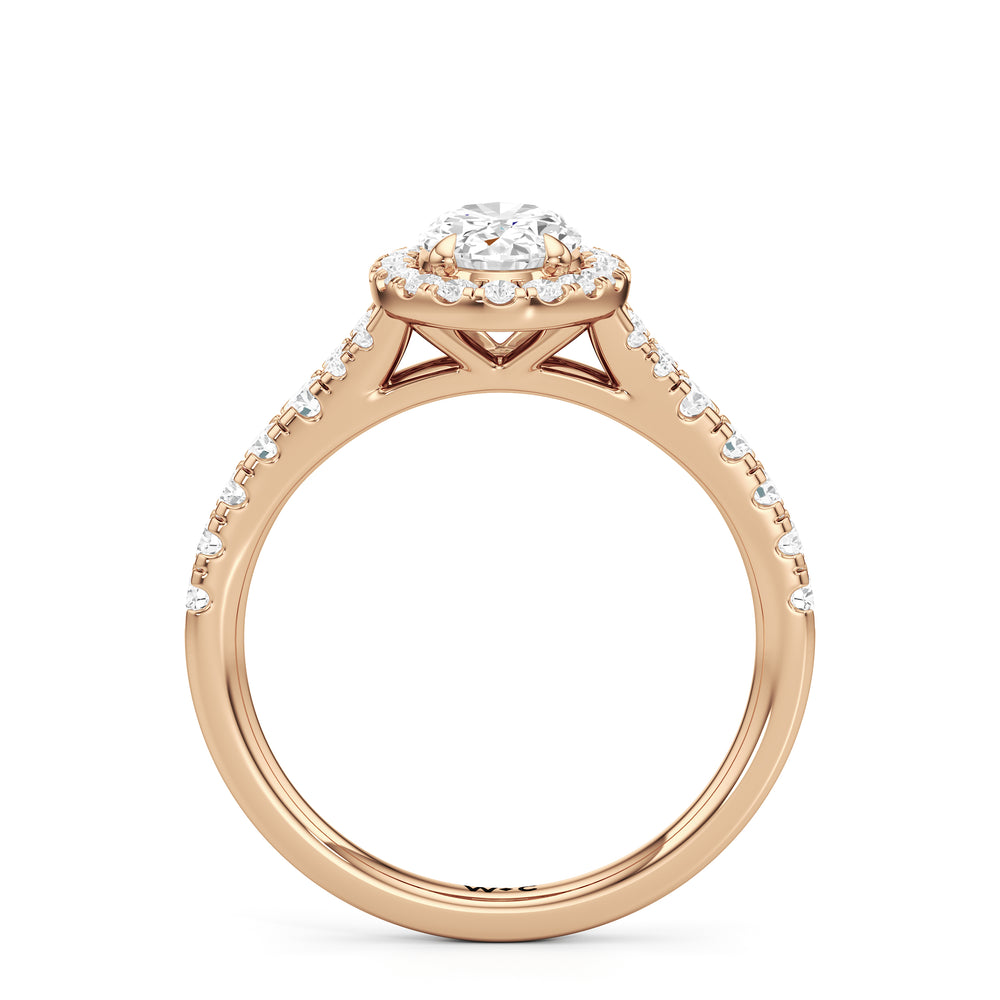 The Lucia Engagement Ring with Oval Cut Diamond in 14KT Rose Gold view 2
