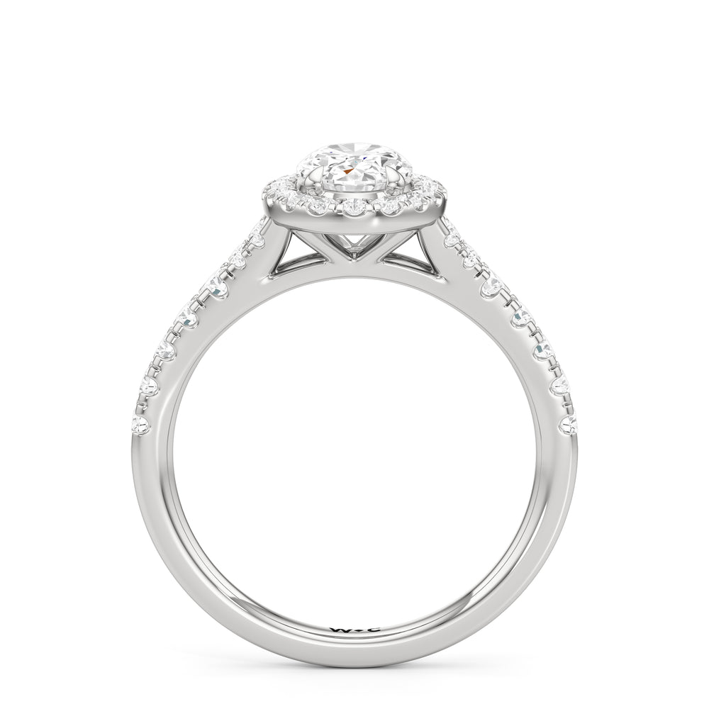 The Lucia Engagement Ring with Oval Cut Diamond in 14KT Platinum view 2
