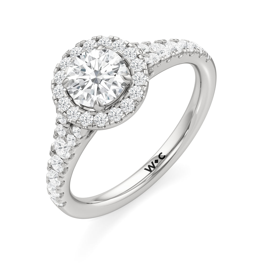 The Lucia Engagement Ring with Round Cut Diamond in 14KT Platinum view 3

