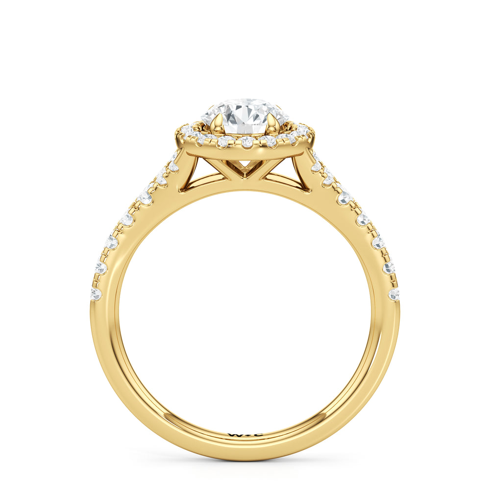 The Lucia Engagement Ring with Round Cut Diamond in 14KT Yellow Gold view 2
