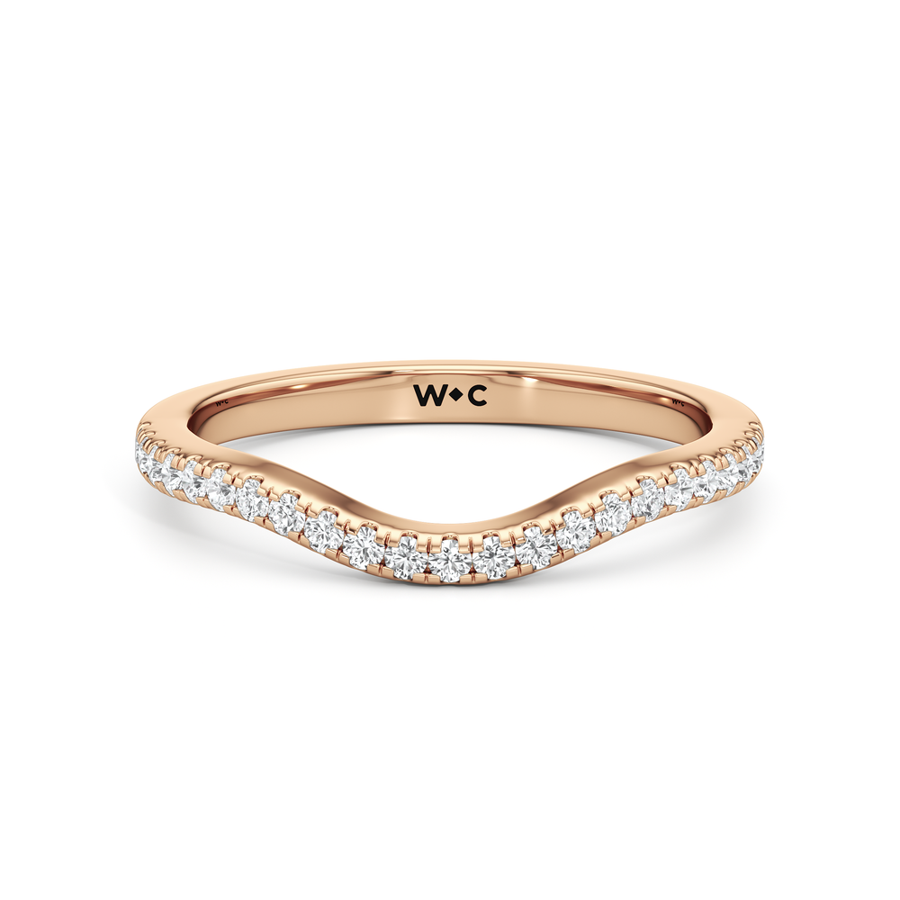 The Sofia Diamond Wedding Band with 18KT Rose Gold Cut Diamond in 14KT Rose Gold view 1
