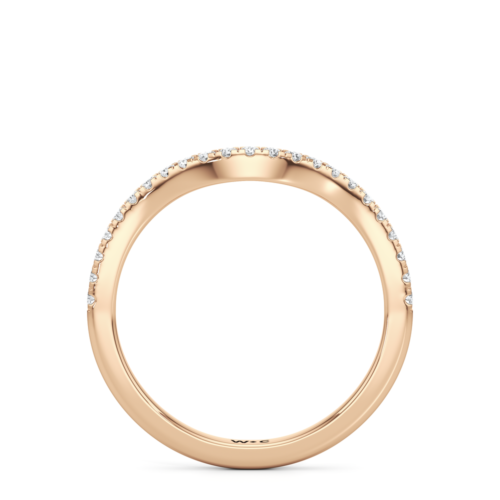 The Sofia Diamond Wedding Band with 18KT Rose Gold Cut Diamond in 14KT Rose Gold view 2
