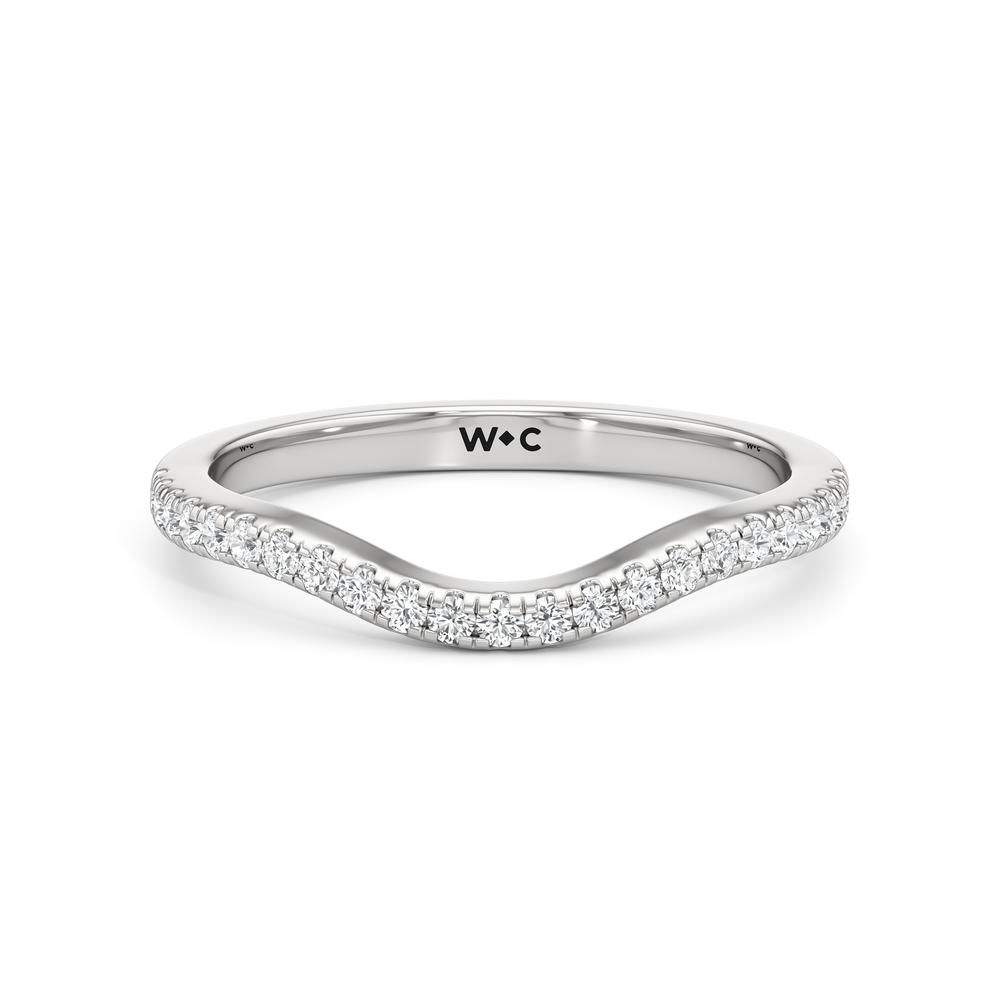 The Sofia Diamond Wedding Band with Platinum Cut Diamond in 14KT Platinum view 1
