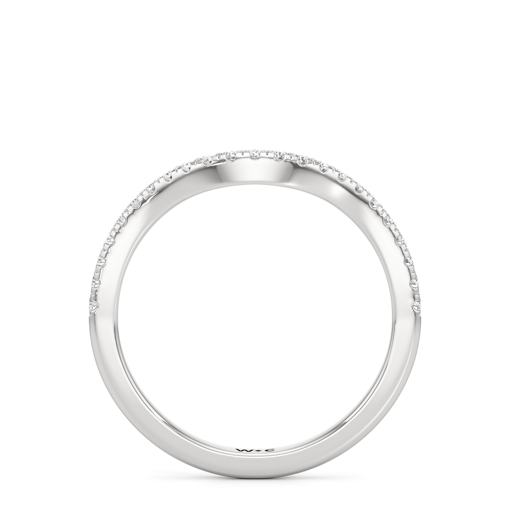 The Sofia Diamond Wedding Band with Platinum Cut Diamond in 14KT Platinum view 2
