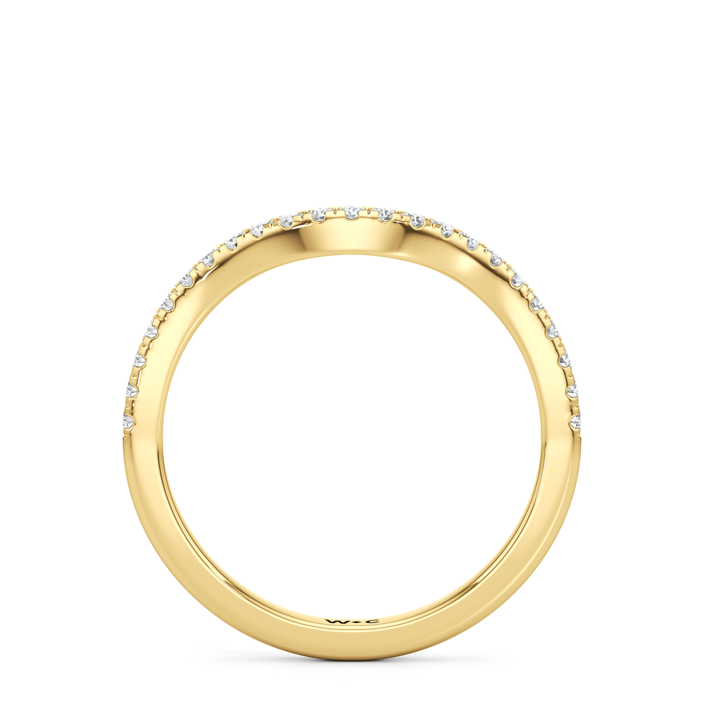 The Sofia Diamond Wedding Band with 18KT Yellow Gold Cut Diamond in 14KT Yellow Gold view 2
