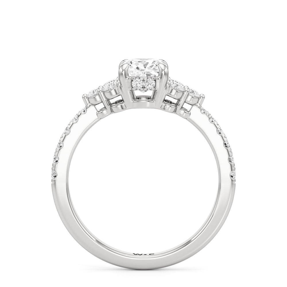 The Sofia Engagement Ring with Cushion Cut Diamond in 14KT Platinum view 2
