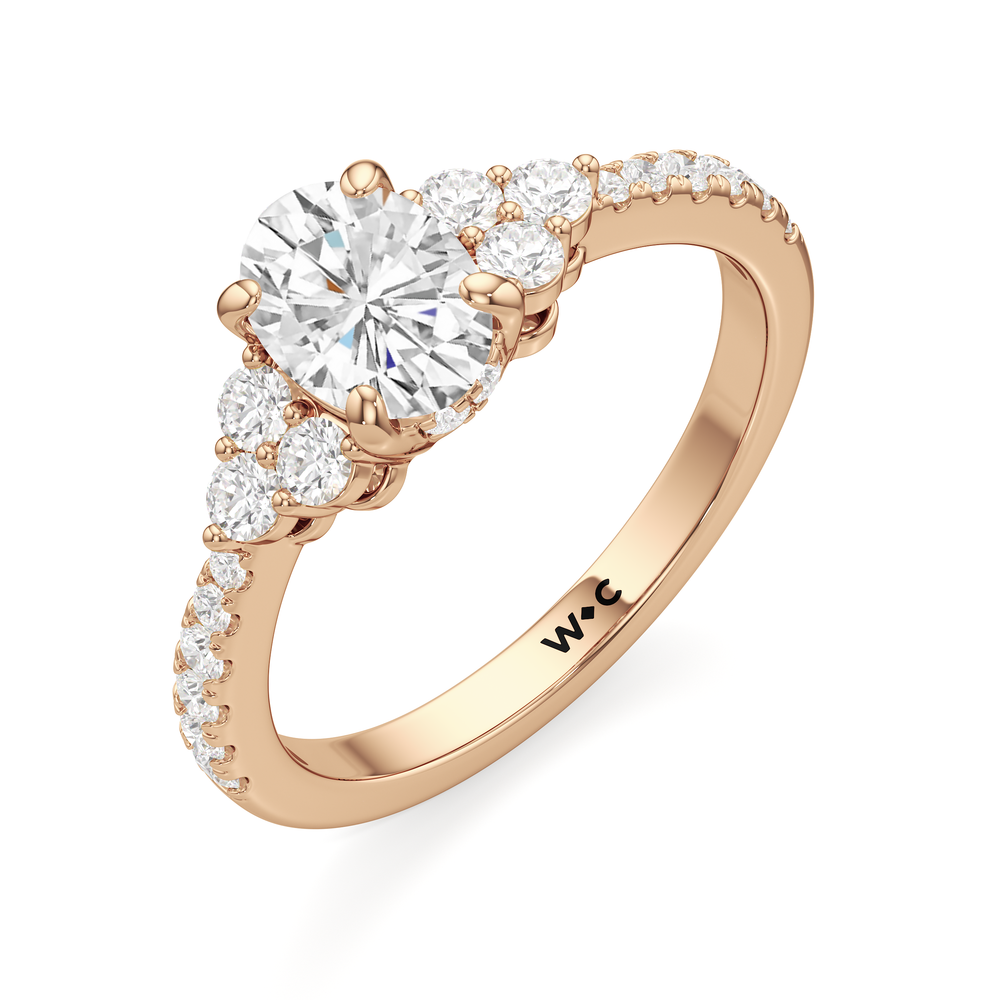 The Sofia Engagement Ring with Oval Cut Diamond in 14KT Rose Gold view 3
