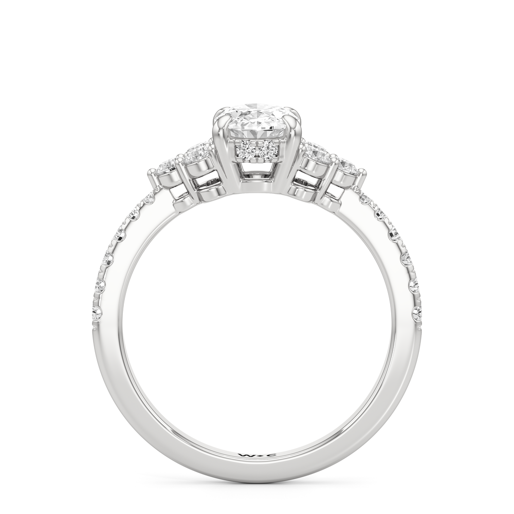 The Sofia Engagement Ring with Oval Cut Diamond in 14KT Platinum view 2
