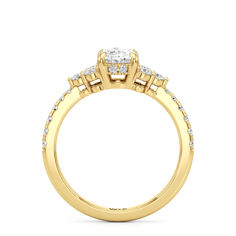 The Sofia Engagement Ring with Oval Cut Diamond in 14KT Yellow Gold view 2
