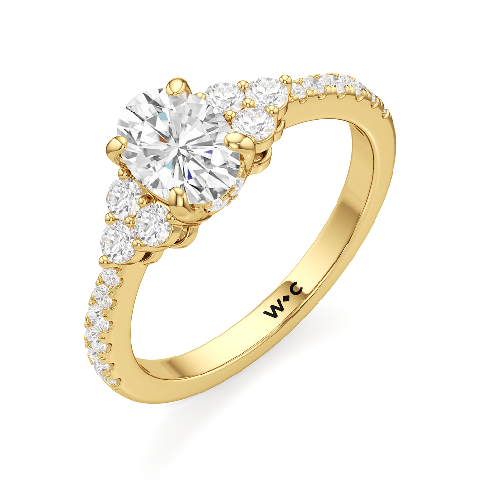 The Sofia Engagement Ring with Oval Cut Diamond in 14KT Yellow Gold view 3
