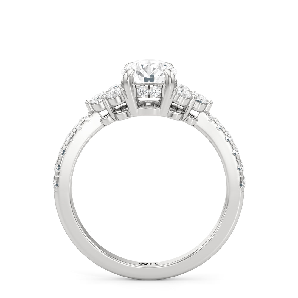 The Sofia Engagement Ring with Round Cut Diamond in 14KT Platinum view 2
