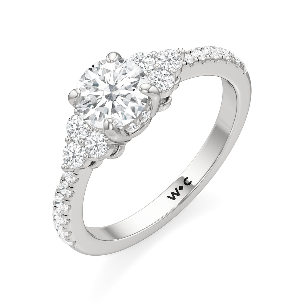 The Sofia Engagement Ring with Round Cut Diamond in 14KT Platinum view 3
