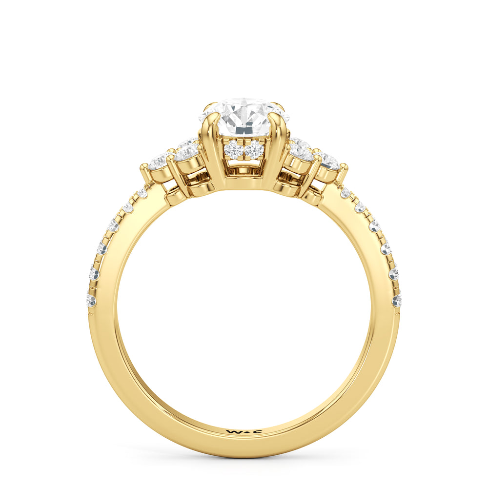 The Sofia Engagement Ring with Round Cut Diamond in 14KT Yellow Gold view 2
