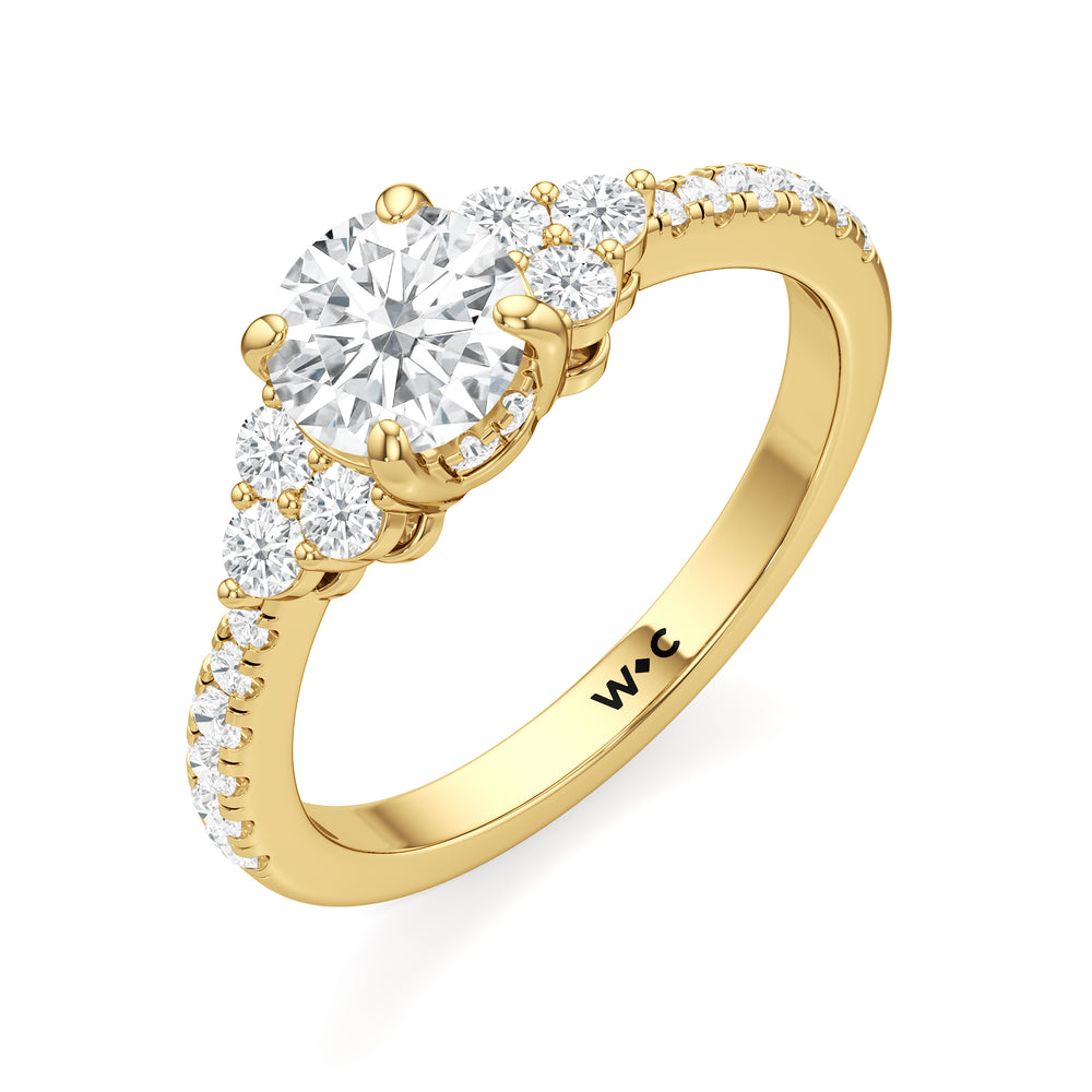 The Sofia Engagement Ring with Round Cut Diamond in 14KT Yellow Gold view 3
