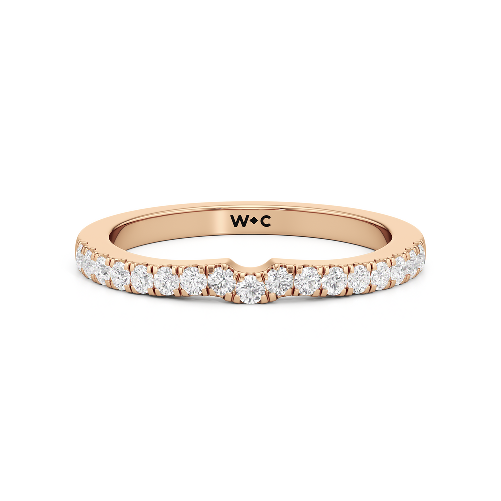 The Aspen Diamond Wedding Band with 18KT Rose Gold Cut Diamond in 14KT Rose Gold view 1
