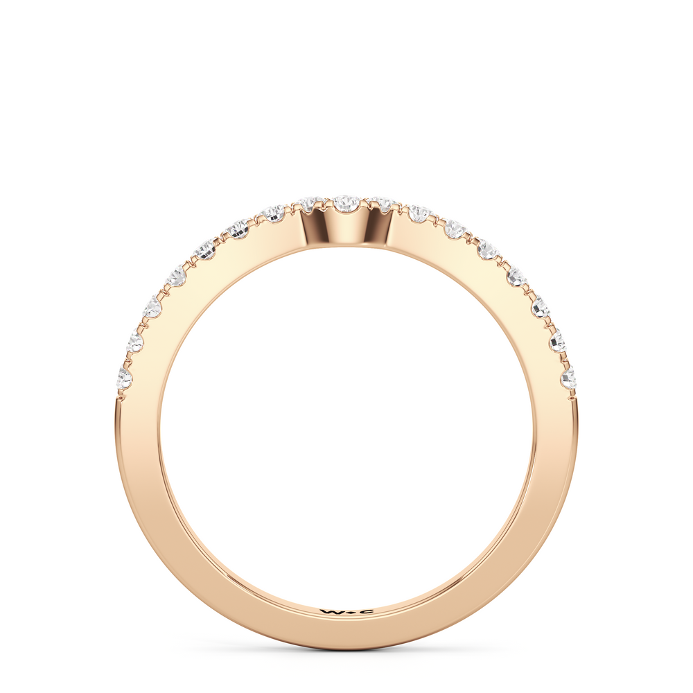 The Aspen Diamond Wedding Band with 18KT Rose Gold Cut Diamond in 14KT Rose Gold view 2
