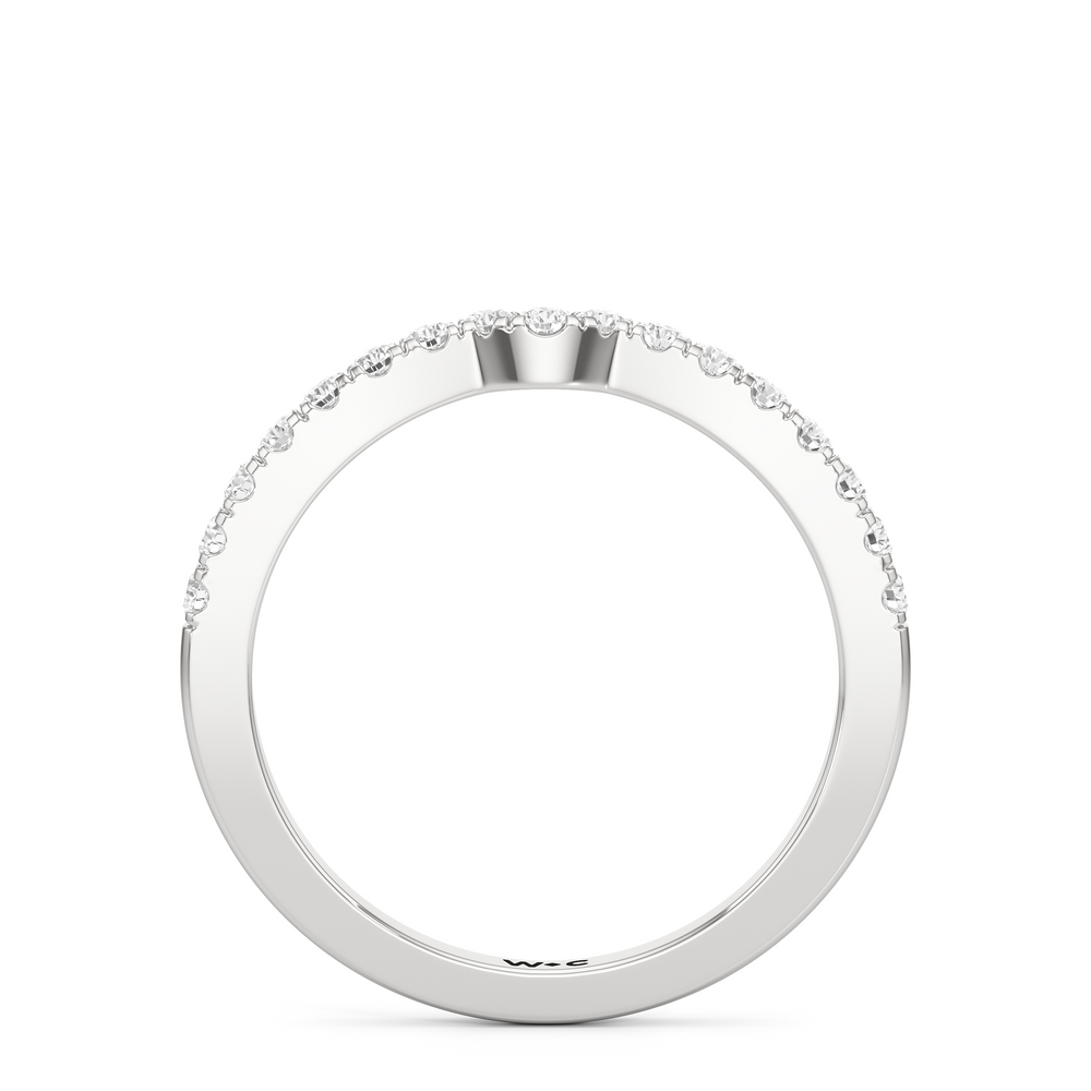 The Aspen Diamond Wedding Band with Platinum Cut Diamond in 14KT Platinum view 2
