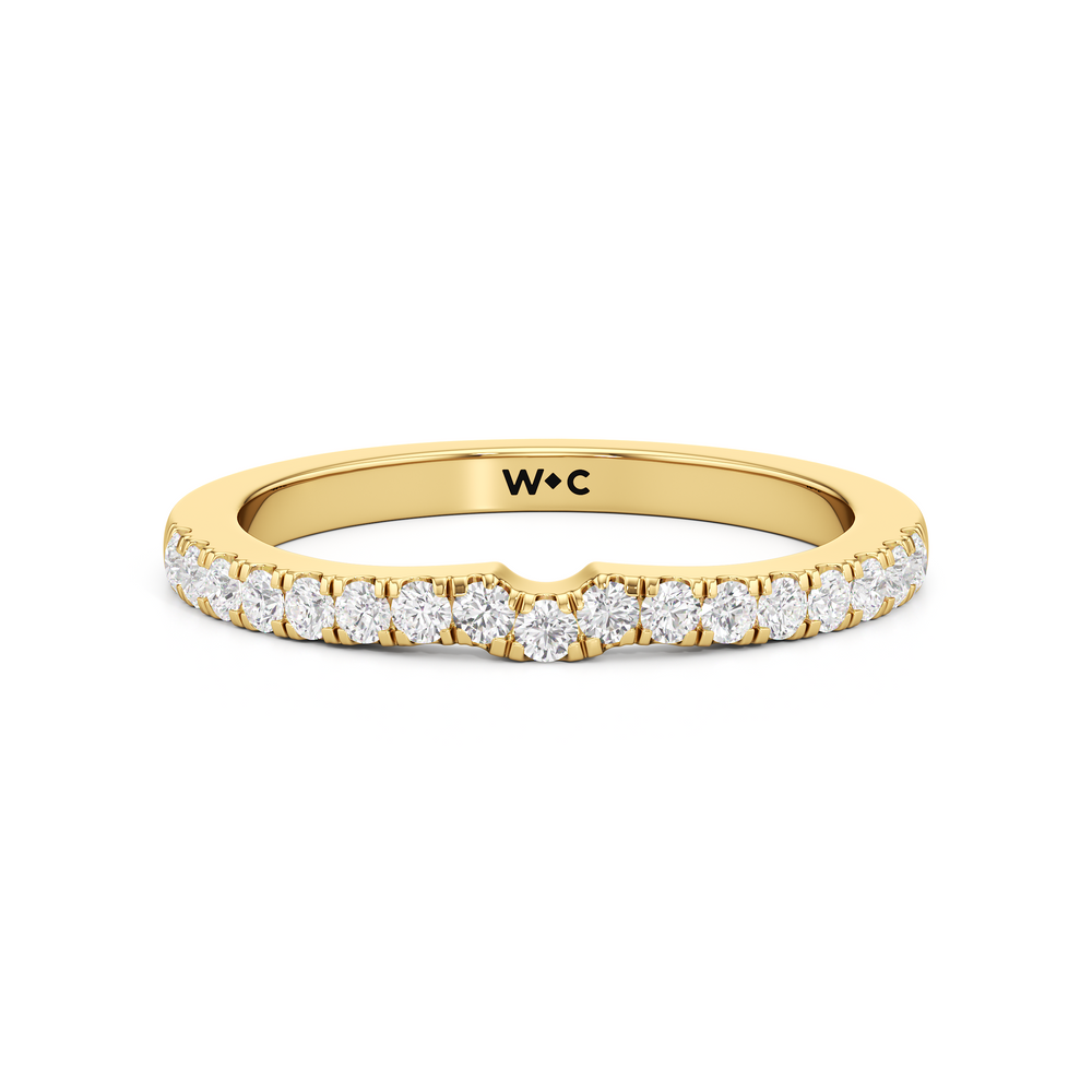 The Aspen Diamond Wedding Band with 18KT Yellow Gold Cut Diamond in 14KT Yellow Gold view 1
