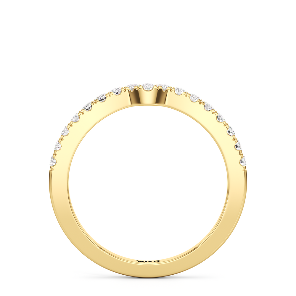 The Aspen Diamond Wedding Band with 18KT Yellow Gold Cut Diamond in 14KT Yellow Gold view 2
