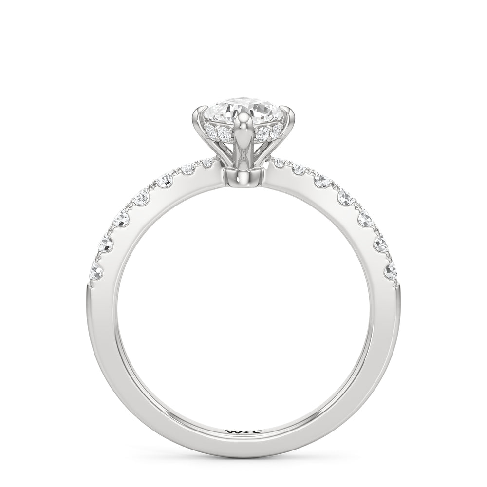 The Aspen Engagement Ring with Cushion Cut Diamond in 14KT Platinum view 2
