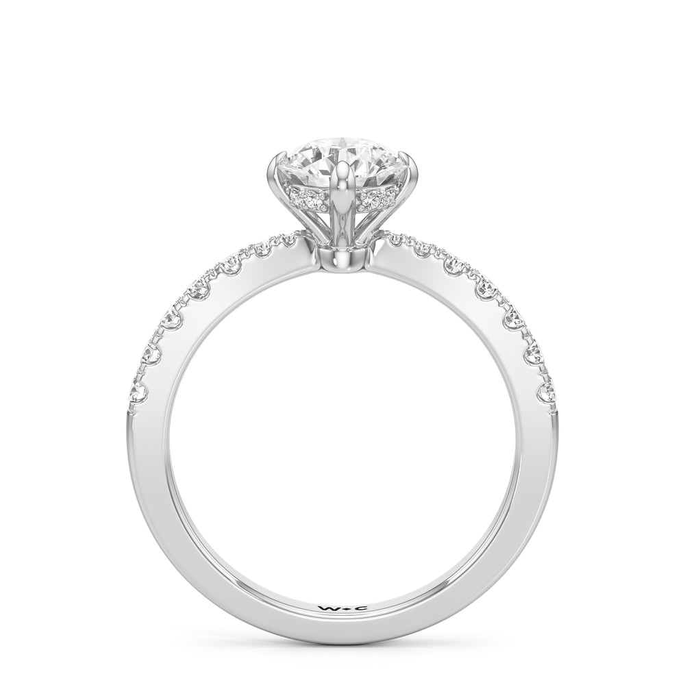 The Aspen Engagement Ring with Round Cut Diamond in 14KT Platinum view 2
