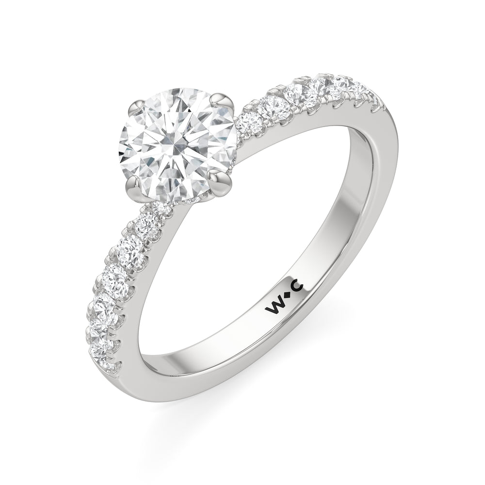 The Aspen Engagement Ring with Round Cut Diamond in 14KT Platinum view 3
