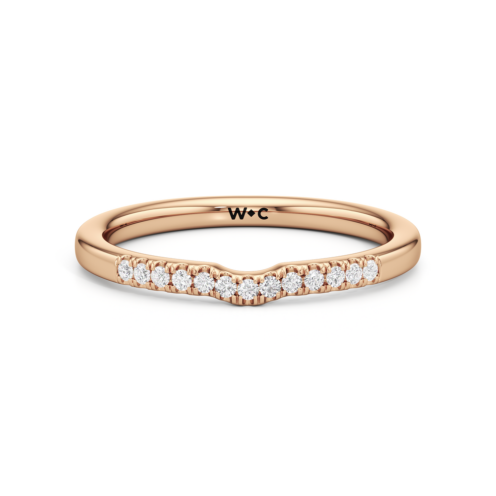 The Scottie Diamond Wedding Band with 18KT Rose Gold Cut Diamond in 14KT Rose Gold view 1
