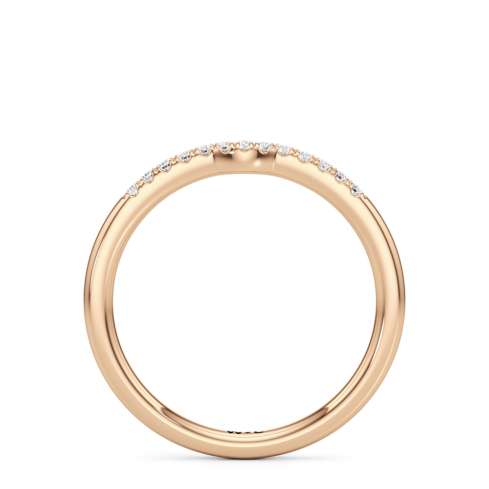 The Scottie Diamond Wedding Band with 18KT Rose Gold Cut Diamond in 14KT Rose Gold view 2
