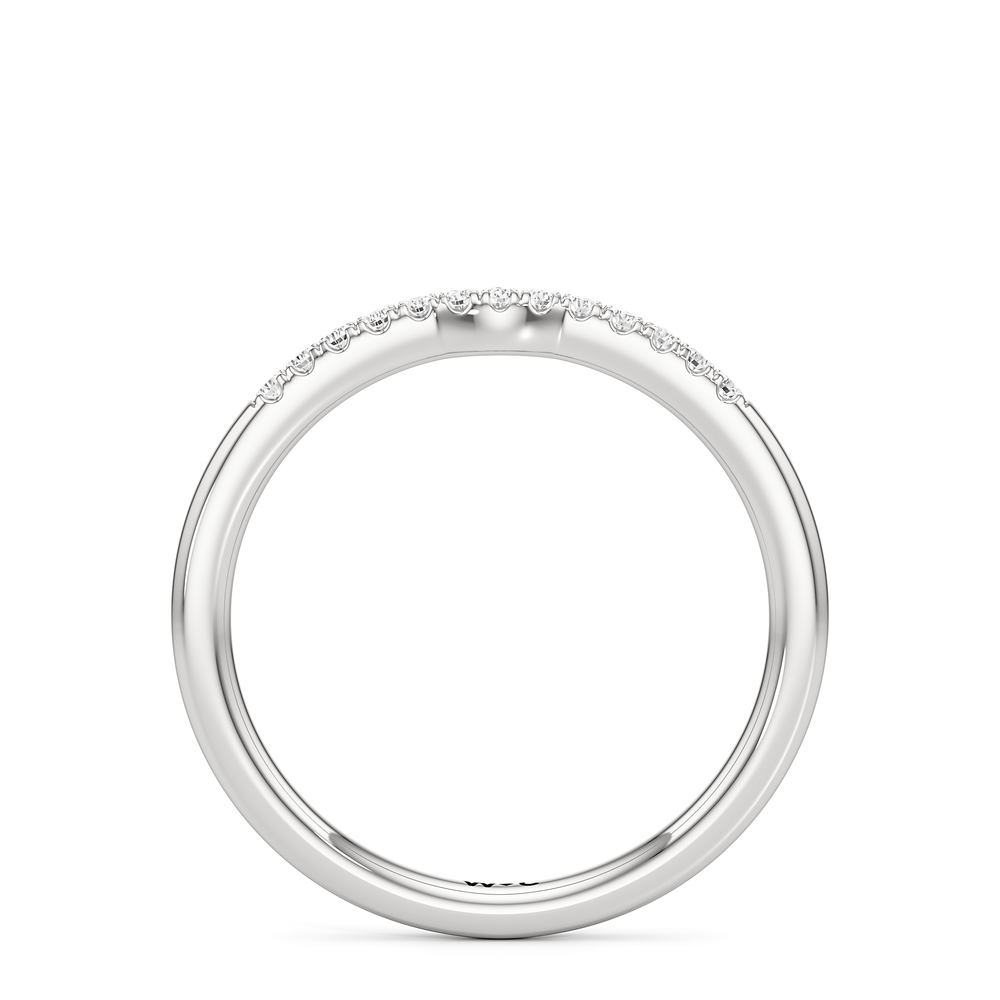 The Scottie Diamond Wedding Band with Platinum Cut Diamond in 14KT Platinum view 2
