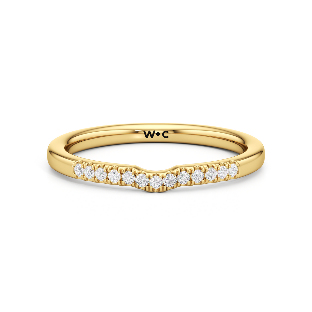 The Scottie Diamond Wedding Band with 18KT Yellow Gold Cut Diamond in 14KT Yellow Gold view 1
