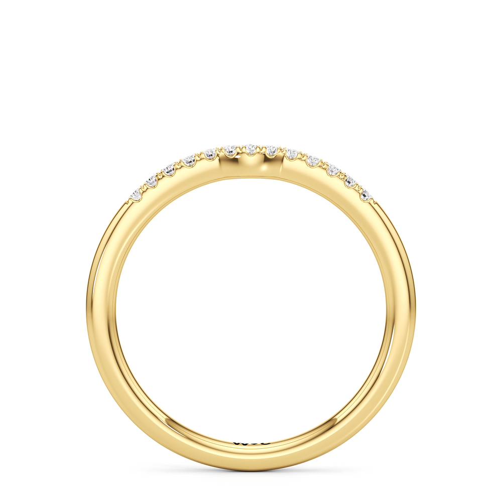 The Scottie Diamond Wedding Band with 18KT Yellow Gold Cut Diamond in 14KT Yellow Gold view 2
