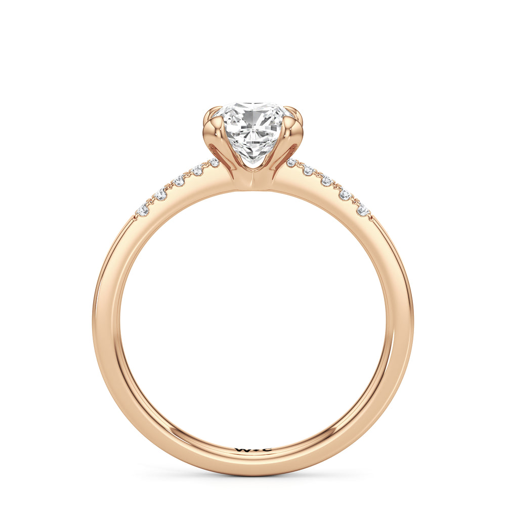 The Scottie Engagement Ring with Cushion Cut Diamond in 14KT Rose Gold view 2
