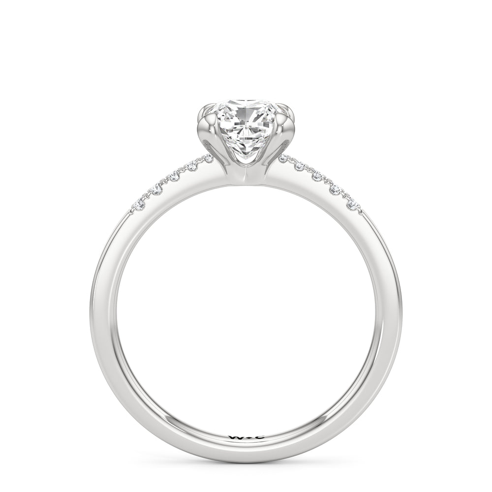 The Scottie Engagement Ring with Cushion Cut Diamond in 14KT Platinum view 2
