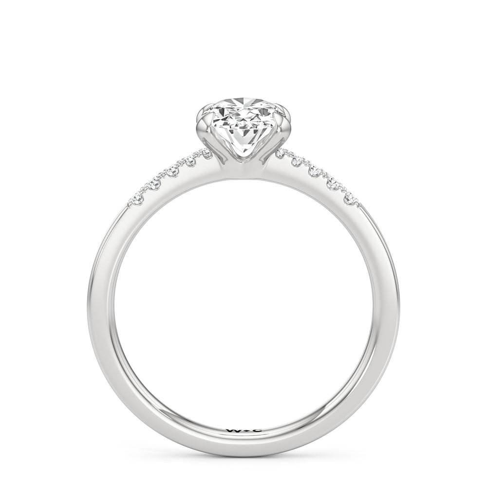 The Scottie Engagement Ring with Oval Cut Diamond in 14KT Platinum view 2
