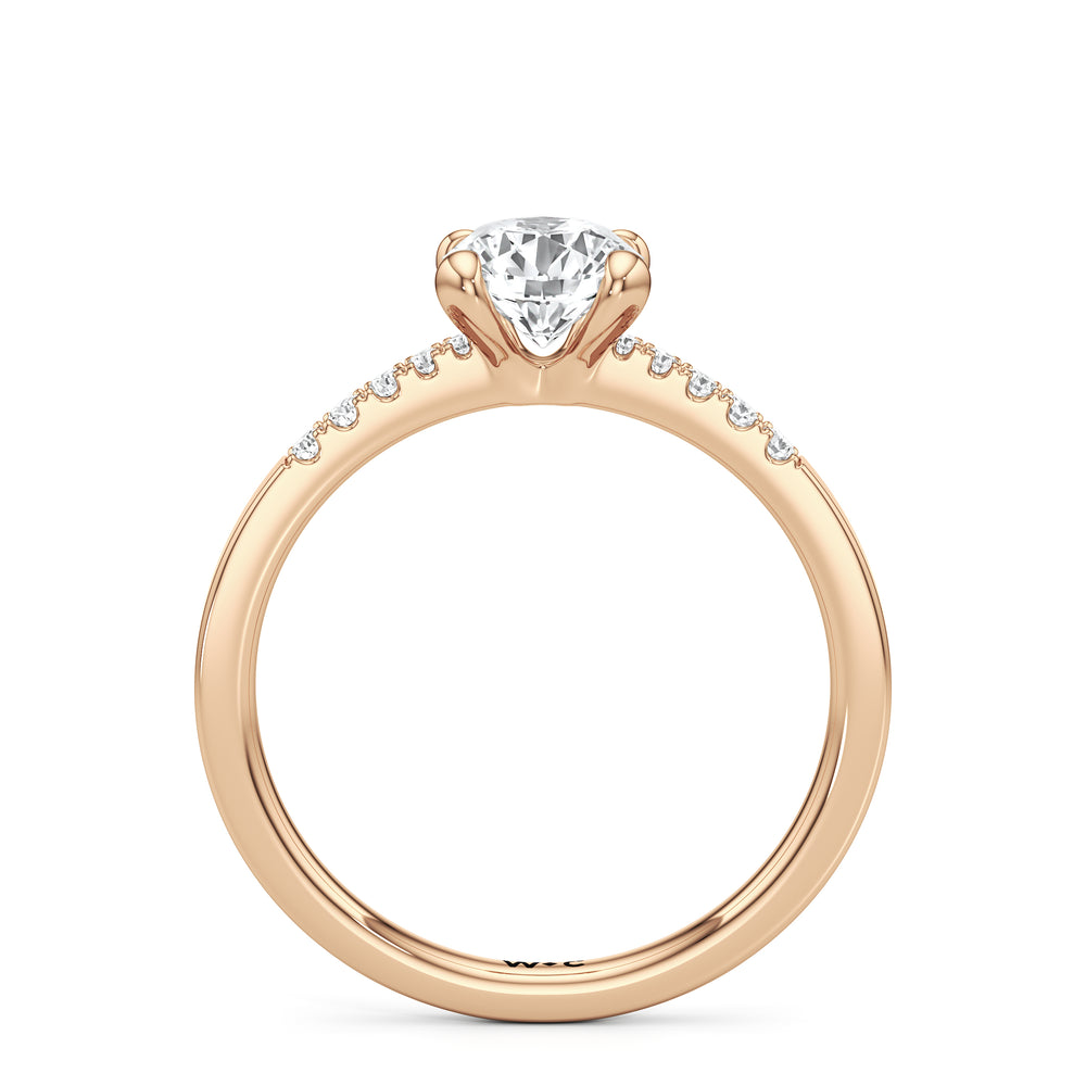 The Scottie Engagement Ring with Round Cut Diamond in 14KT Rose Gold view 2
