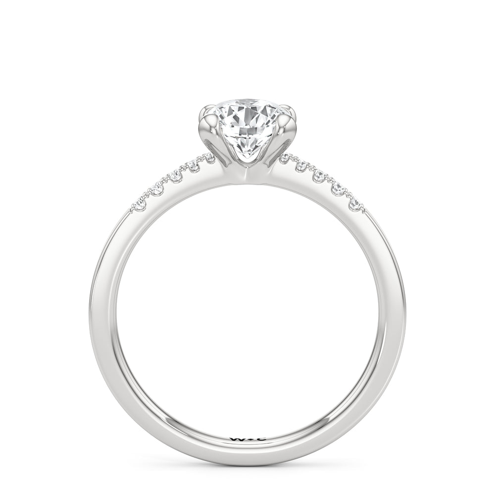 The Scottie Engagement Ring with Round Cut Diamond in 14KT Platinum view 2
