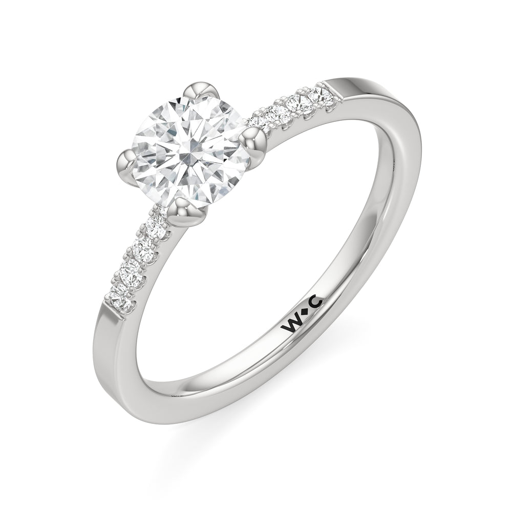 The Scottie Engagement Ring with Round Cut Diamond in 14KT Platinum view 3
