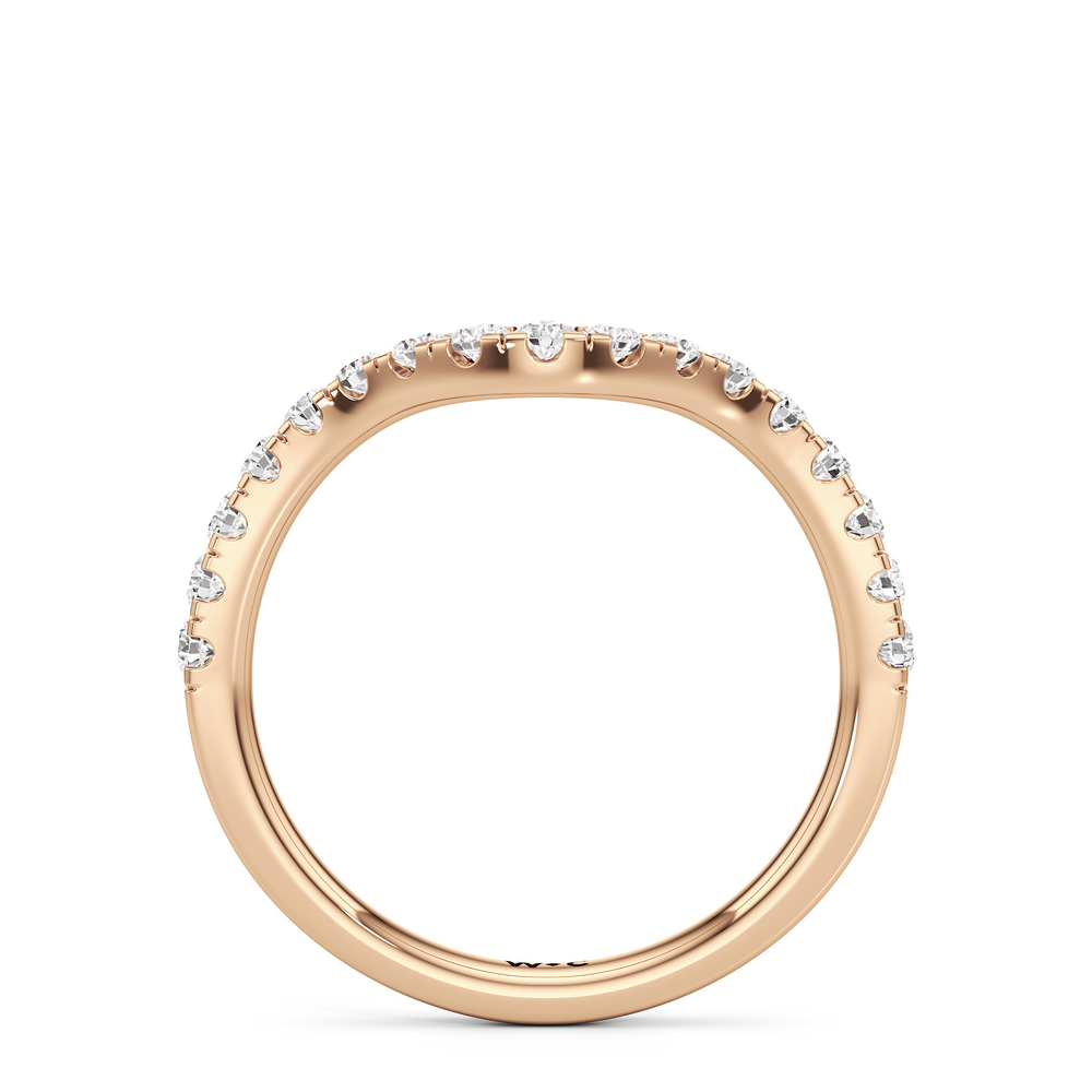 The Mia Diamond Wedding Band with 18KT Rose Gold Cut Diamond in 14KT Rose Gold view 2
