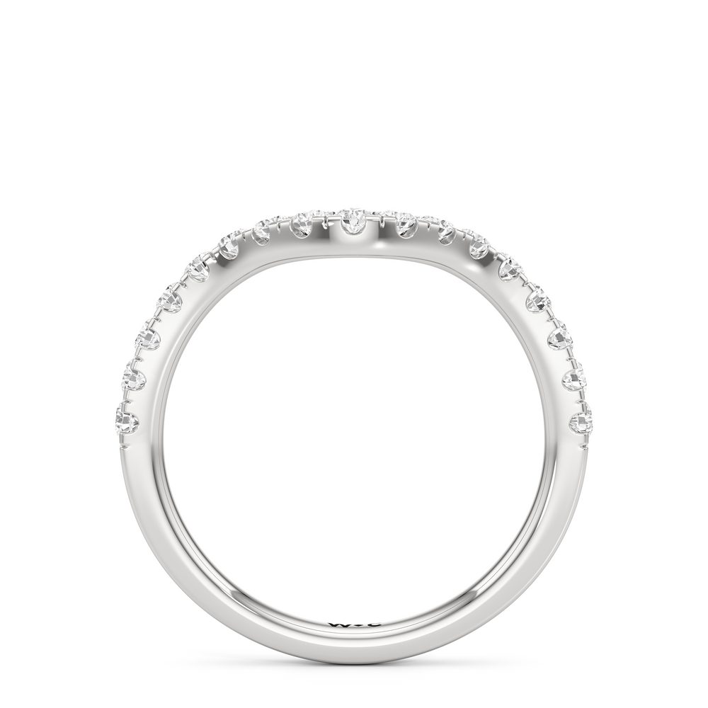 The Mia Diamond Wedding Band with Platinum Cut Diamond in 14KT Platinum view 2
