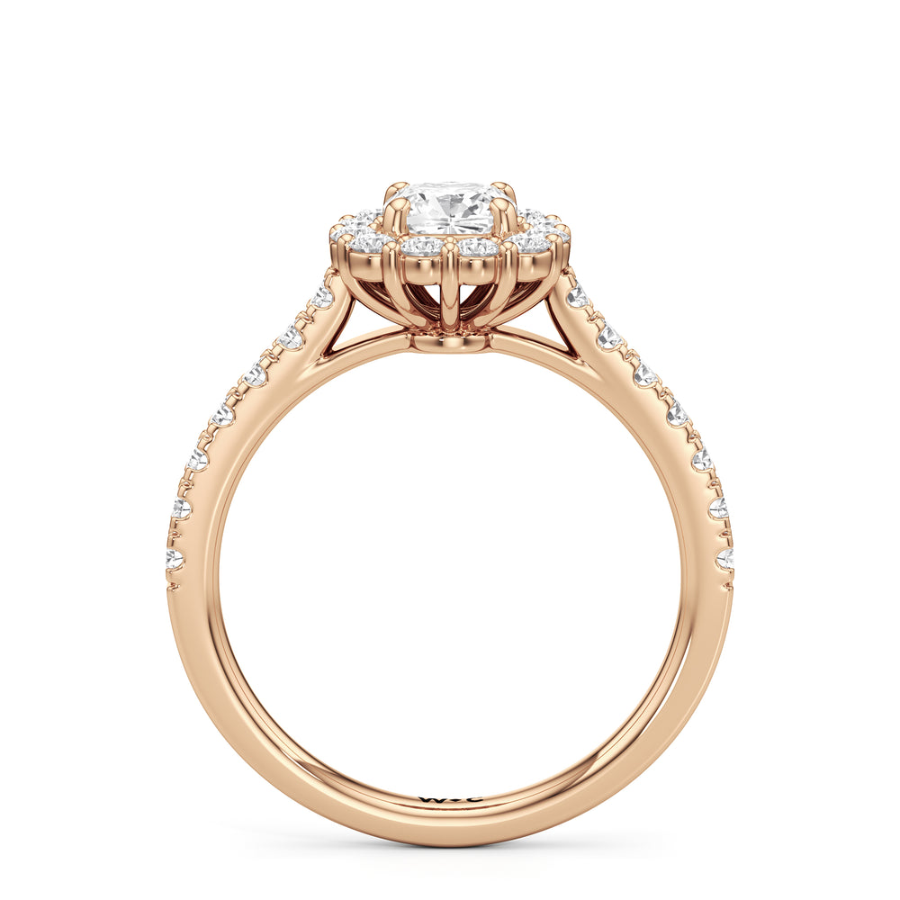 The Mia Engagement Ring with Cushion Cut Diamond in 14KT Rose Gold view 2
