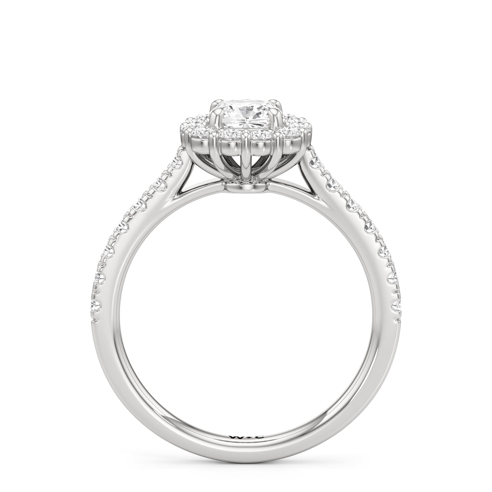 The Mia Engagement Ring with Cushion Cut Diamond in 14KT Platinum view 2
