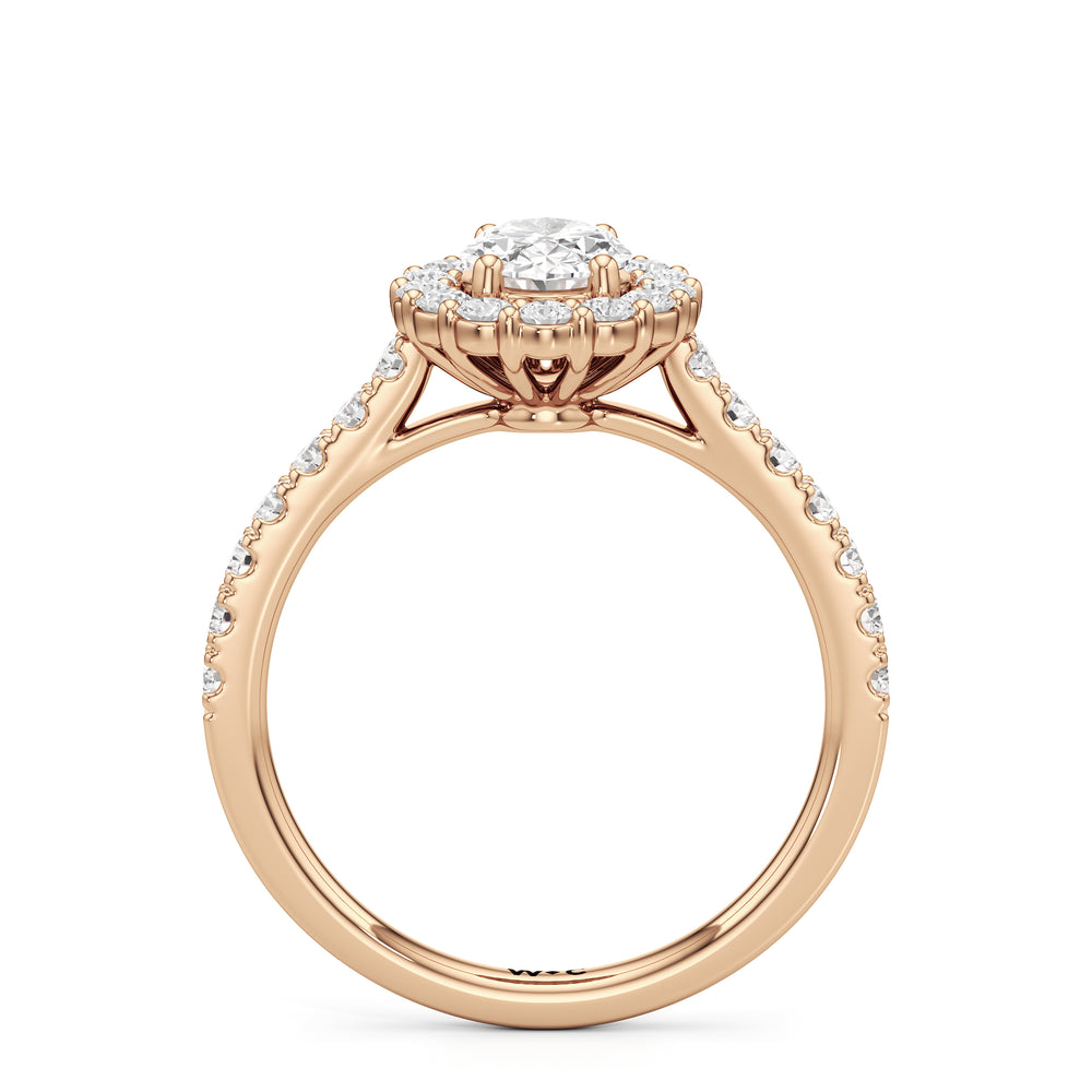 The Mia Engagement Ring with Oval Cut Diamond in 14KT Rose Gold view 2
