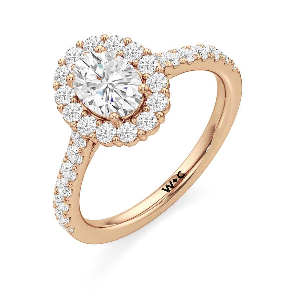 The Mia Engagement Ring with Oval Cut Diamond in 14KT Rose Gold view 3
