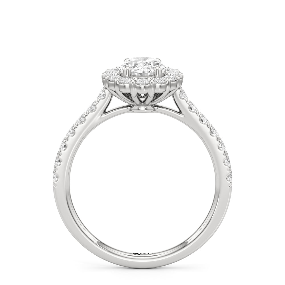 The Mia Engagement Ring with Oval Cut Diamond in 14KT Platinum view 2
