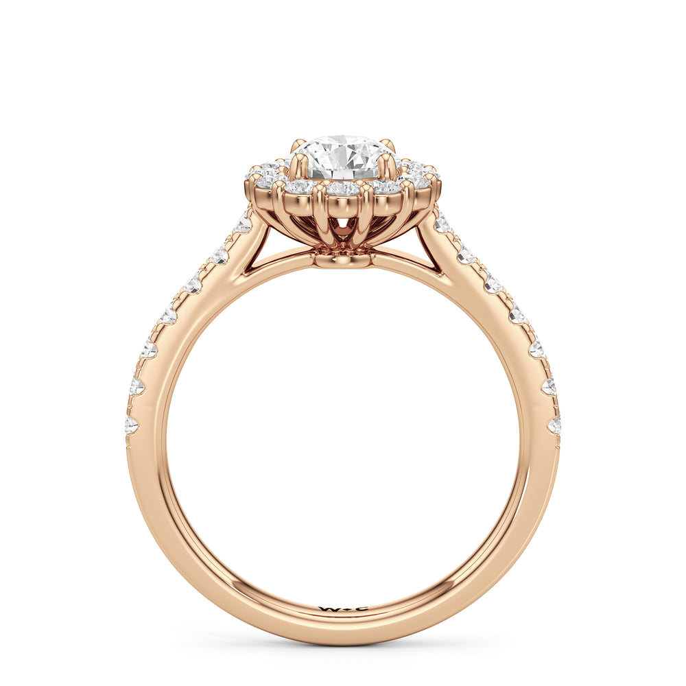 The Mia Engagement Ring with Round Cut Diamond in 14KT Rose Gold view 2
