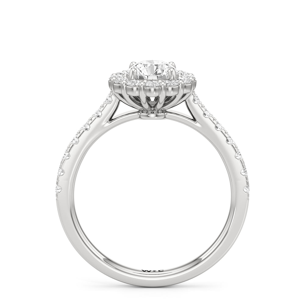The Mia Engagement Ring with Round Cut Diamond in 14KT Platinum view 2
