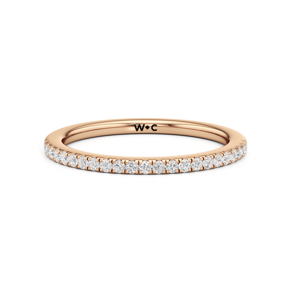 The Danielle Diamond Wedding Band with 18KT Rose Gold Cut Diamond in 14KT Rose Gold view 1
