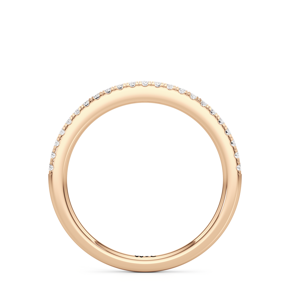 The Danielle Diamond Wedding Band with 18KT Rose Gold Cut Diamond in 14KT Rose Gold view 2
