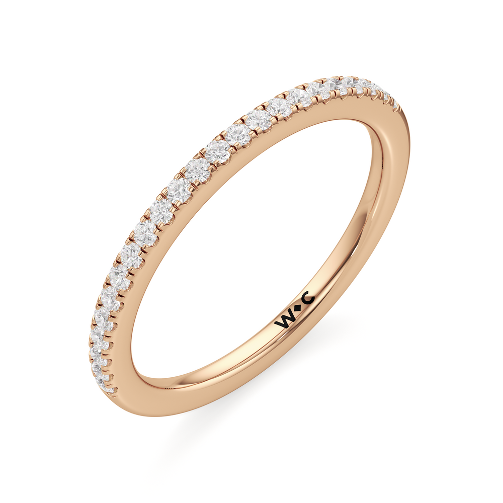 The Danielle Diamond Wedding Band with 18KT Rose Gold Cut Diamond in 14KT Rose Gold view 3

