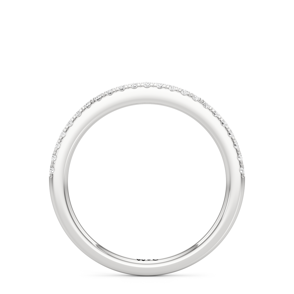 The Danielle Diamond Wedding Band with Platinum Cut Diamond in 14KT Platinum view 2
